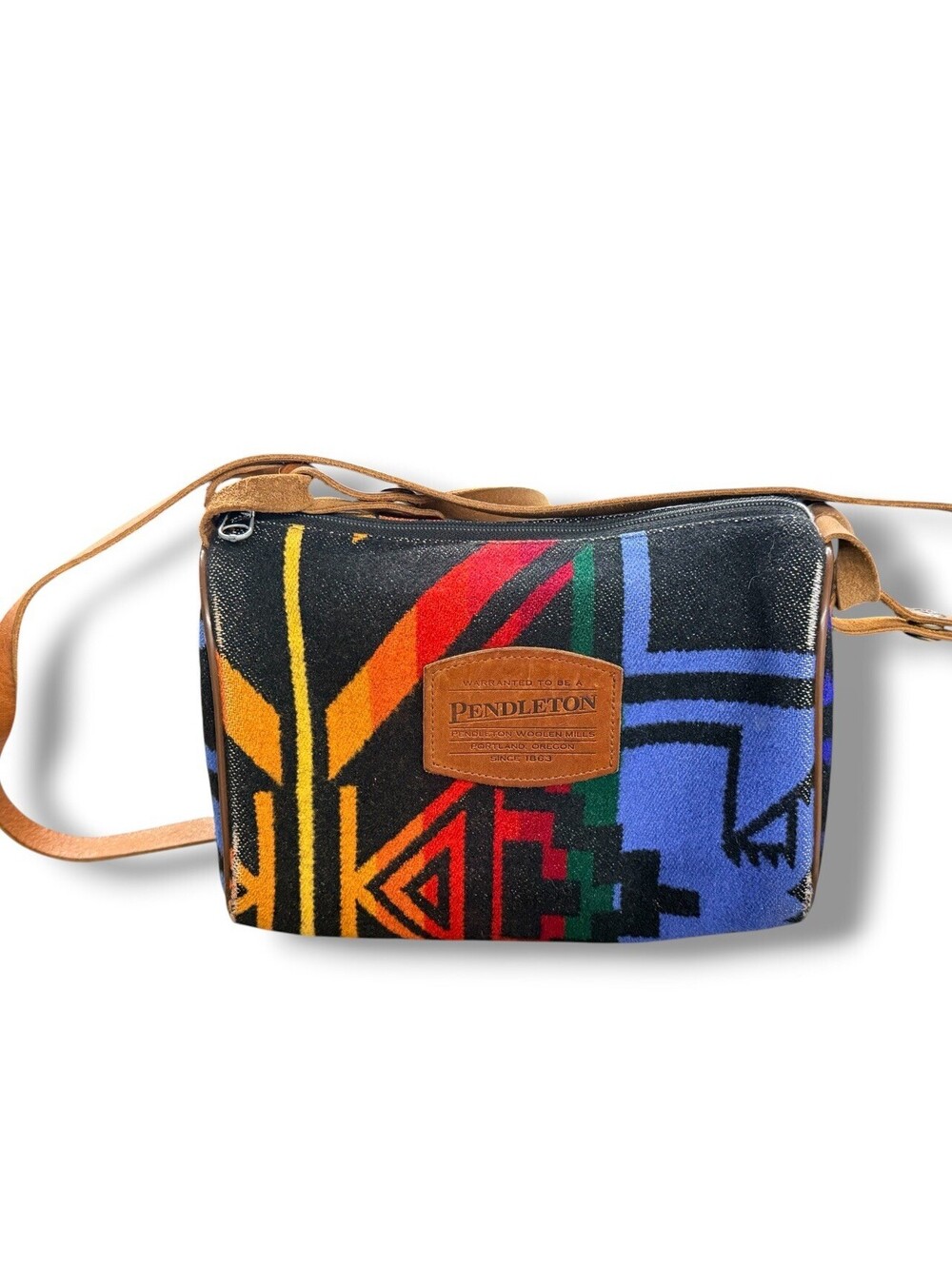 Pendleton Wool Blanket Crossbody Bag Southwestern Aztec Leather Shoulder Purse